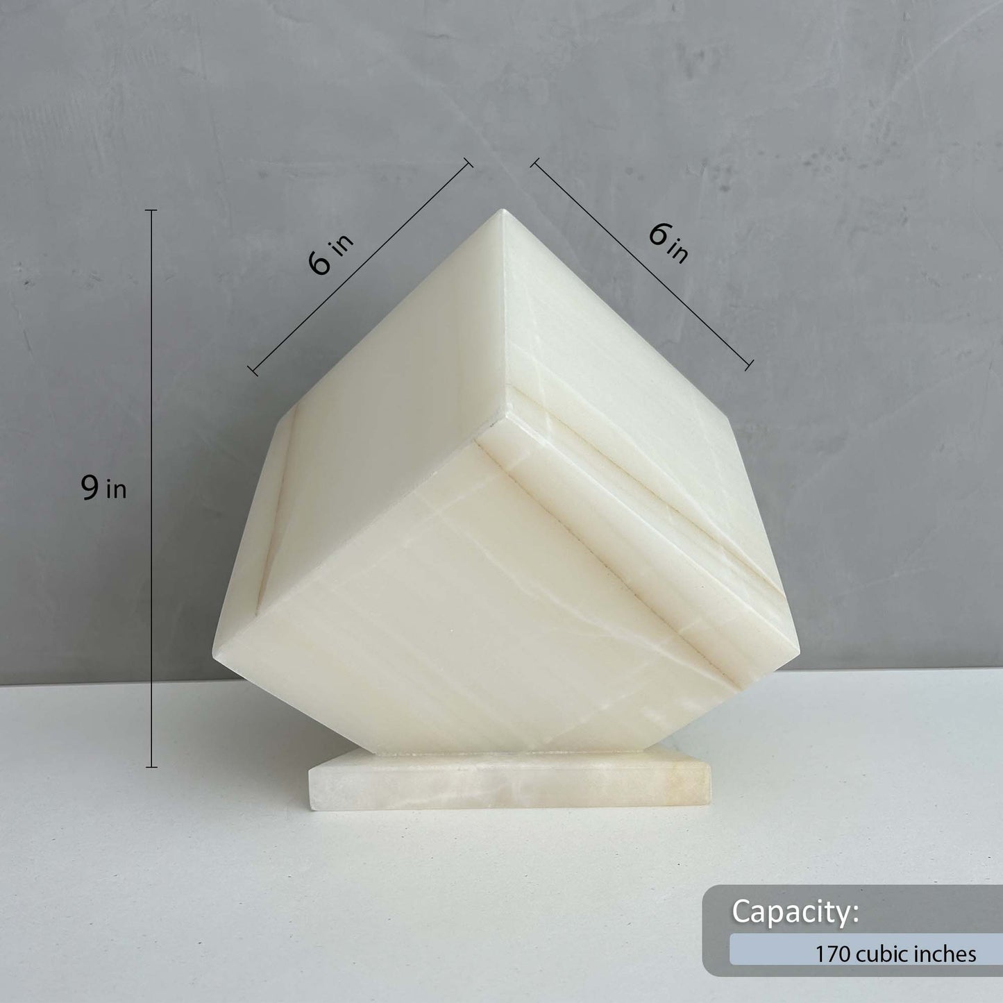 Natural White and Beige Onyx Stone Individual Urn