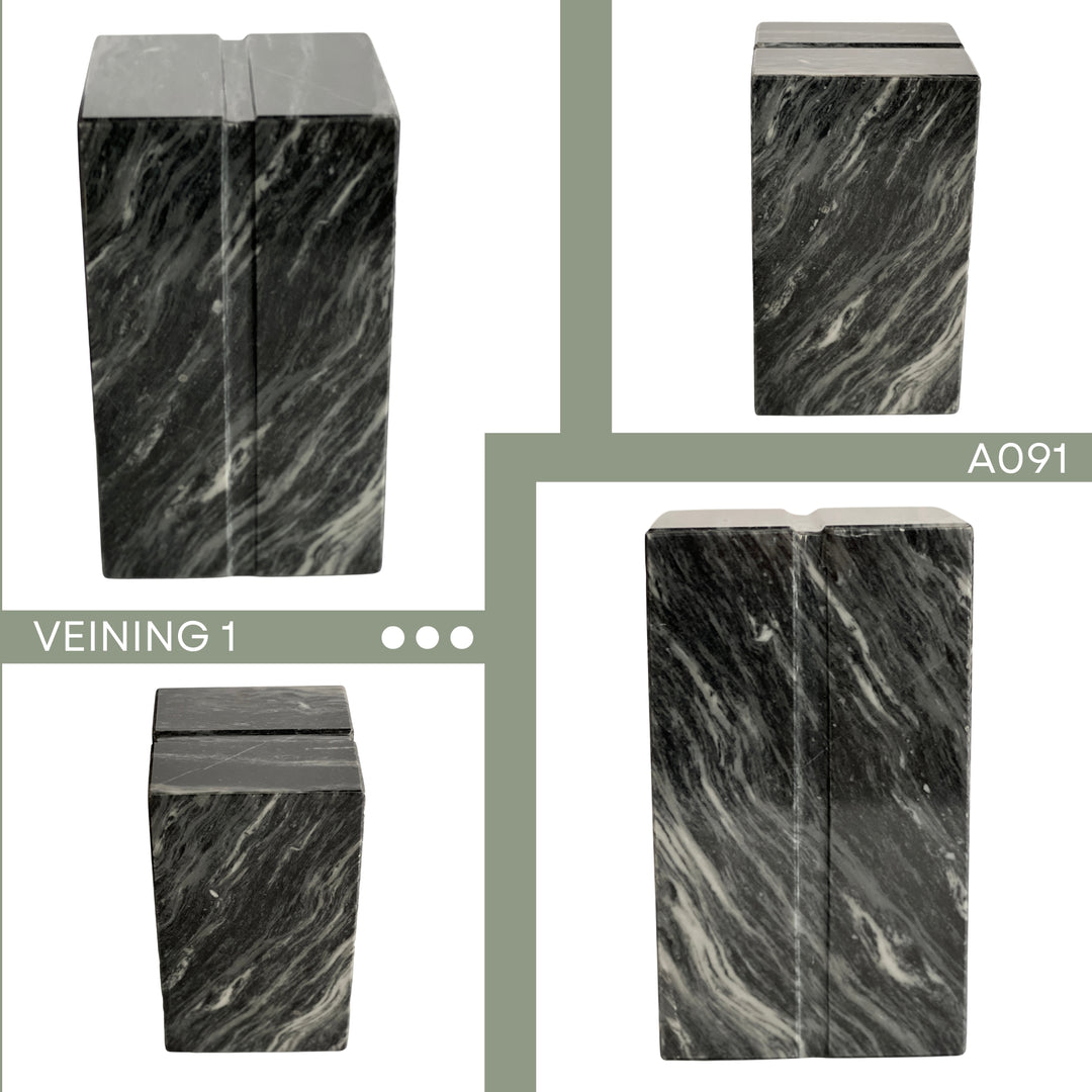 Elegant White, Black Marble Cremation Urn, Individual Urn for Ashes, Handcrafted Memorial Urn for Loved Ones