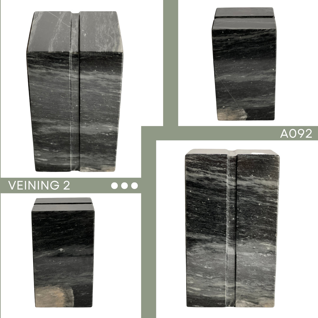 Elegant White, Black Marble Cremation Urn, Individual Urn for Ashes, Handcrafted Memorial Urn for Loved Ones