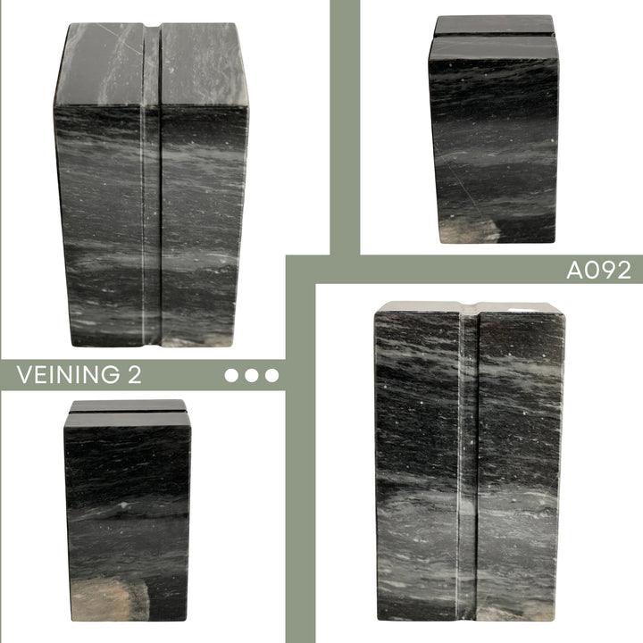 Elegant White, Black Marble Cremation Urn, Individual Urn for Ashes, Handcrafted Memorial Urn for Loved Ones