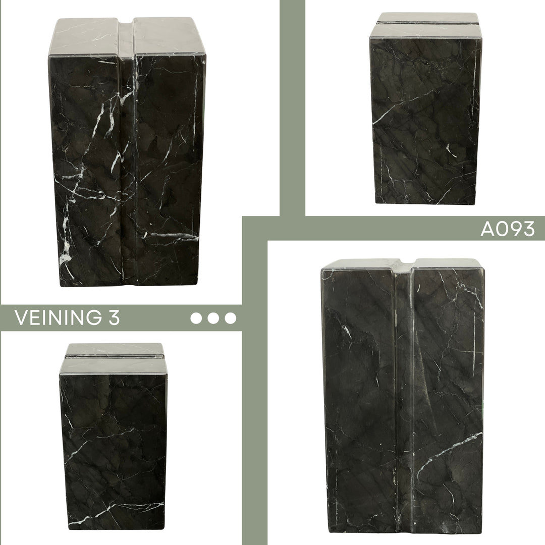 Elegant White, Black Marble Cremation Urn, Individual Urn for Ashes, Handcrafted Memorial Urn for Loved Ones