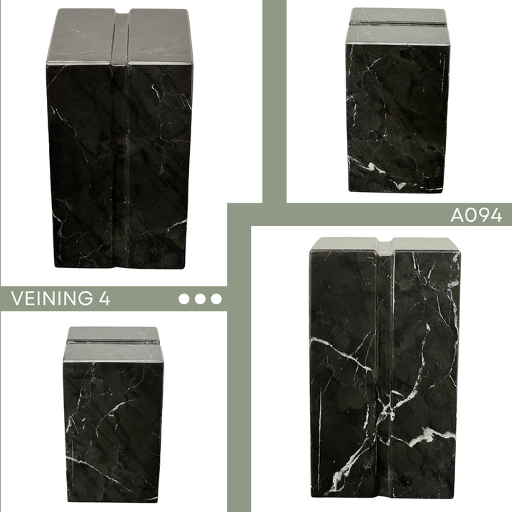 Elegant White, Black Marble Cremation Urn, Individual Urn for Ashes, Handcrafted Memorial Urn for Loved Ones