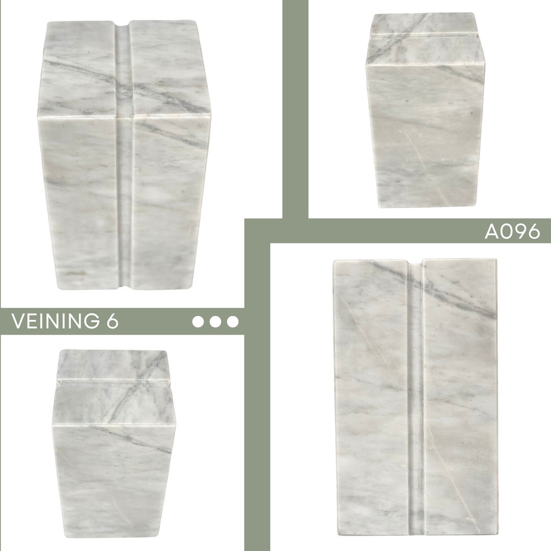 Elegant White, Black Marble Cremation Urn, Individual Urn for Ashes, Handcrafted Memorial Urn for Loved Ones