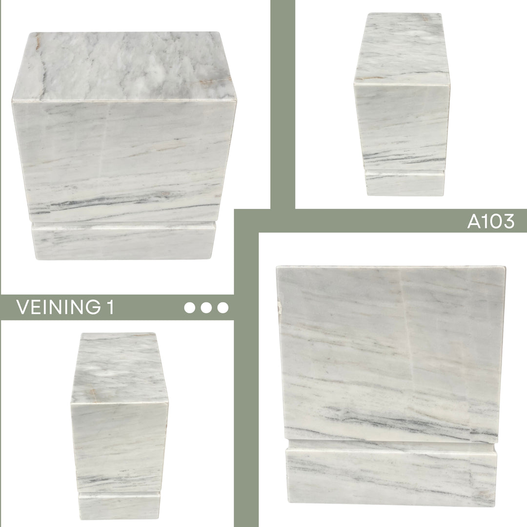 White Marble Urn - 450 cubic inches