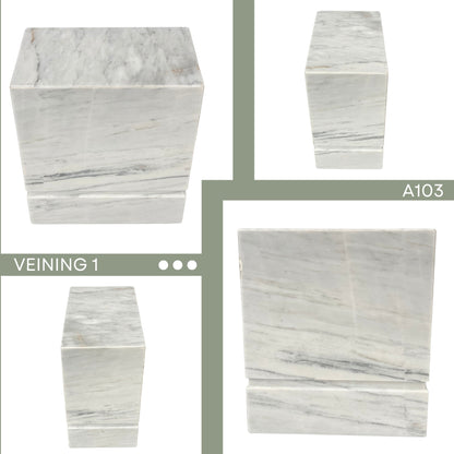 White Marble Urn - 450 cubic inches