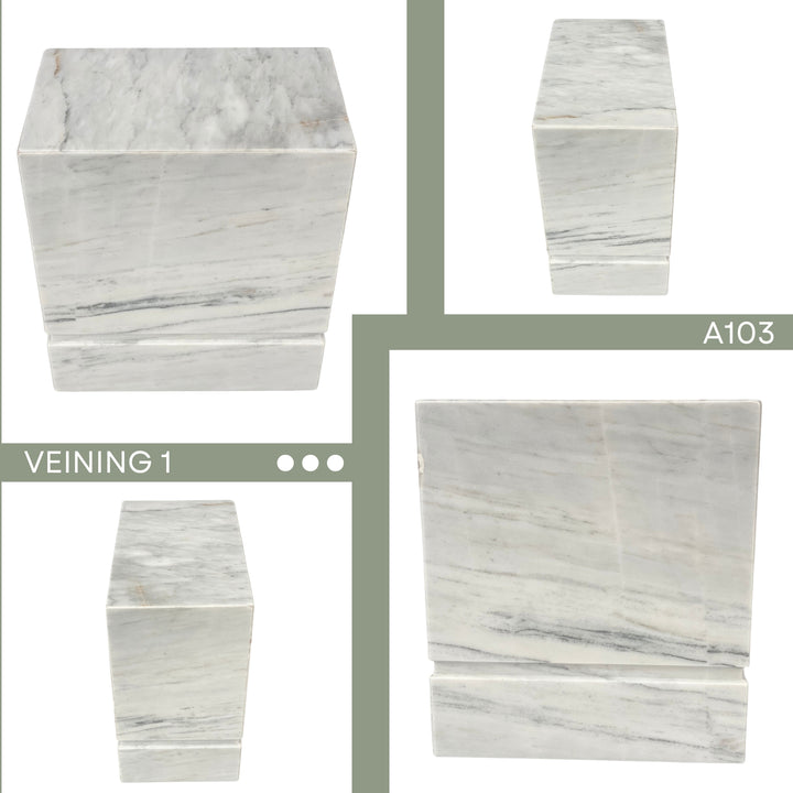 White Marble Urn - 450 cubic inches