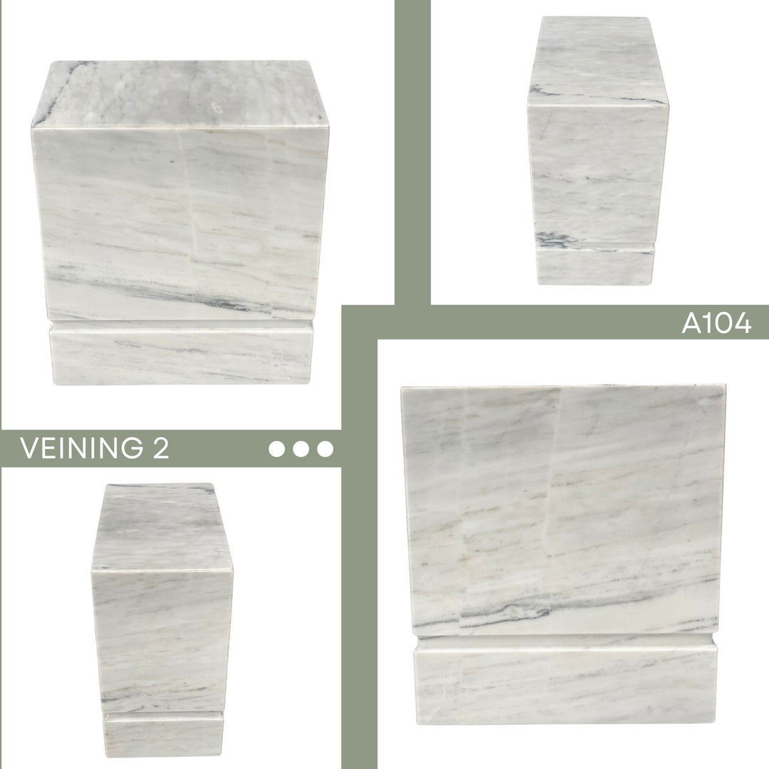 White Marble Urn - 450 cubic inches