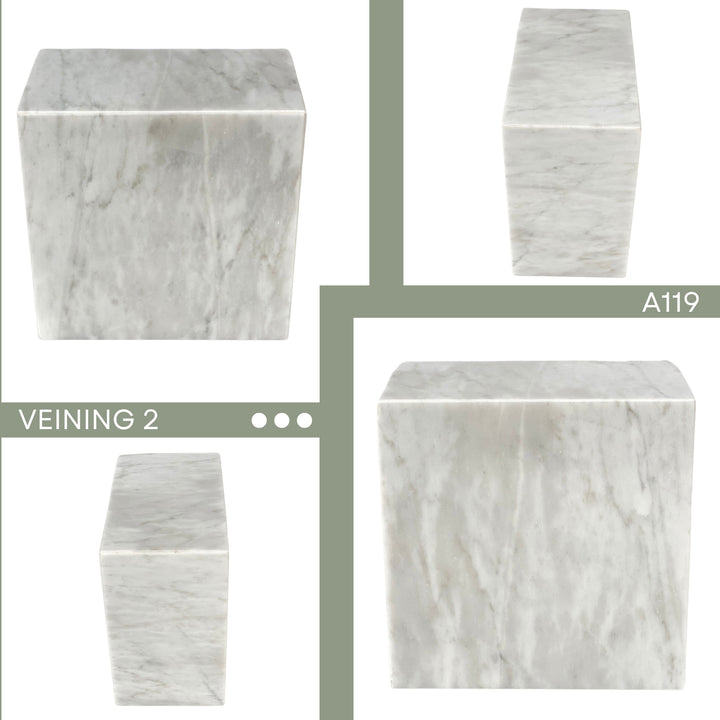 White Marble Urn - 250 cubic inches