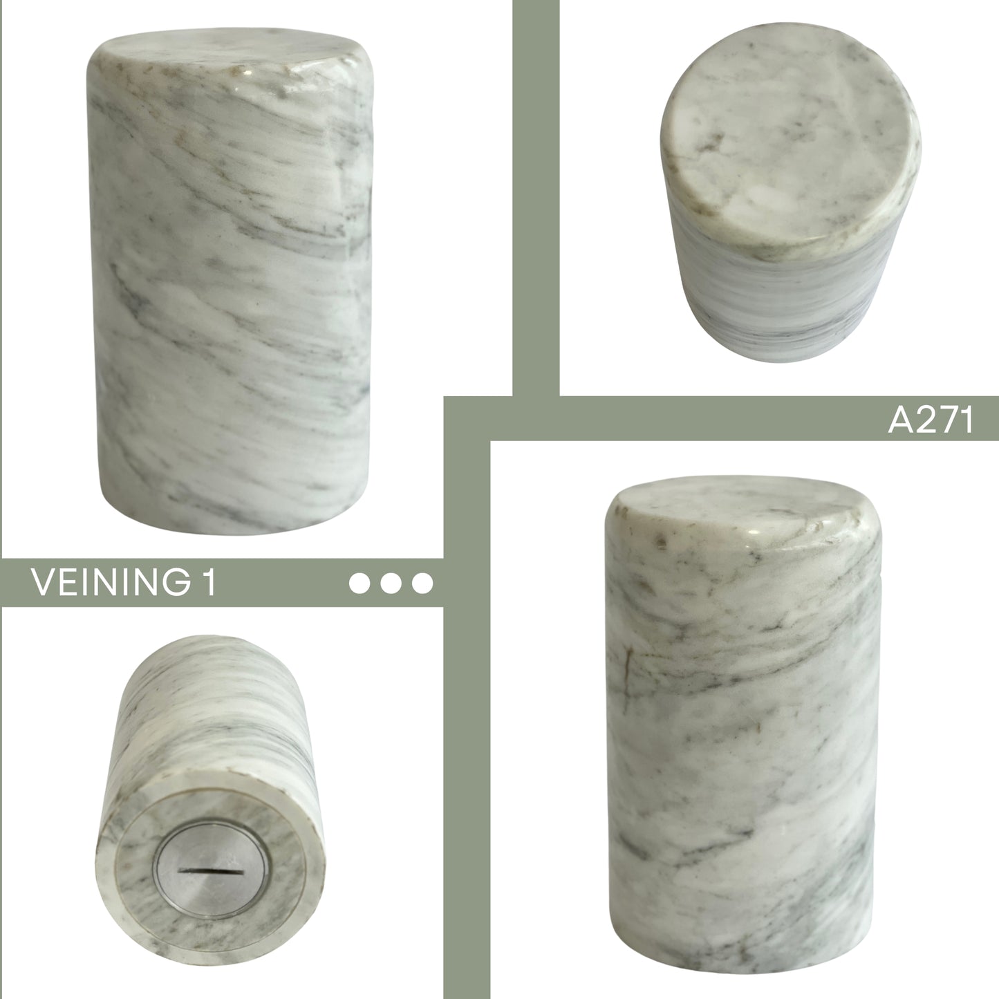 White Marble Urn - 150 cubic inches