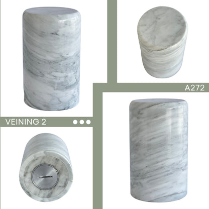 White Marble Urn - 150 cubic inches