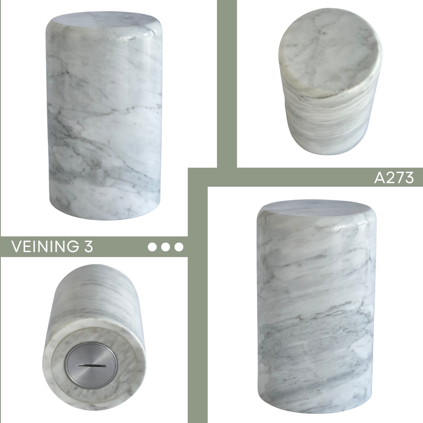 White Marble Urn - 150 cubic inches