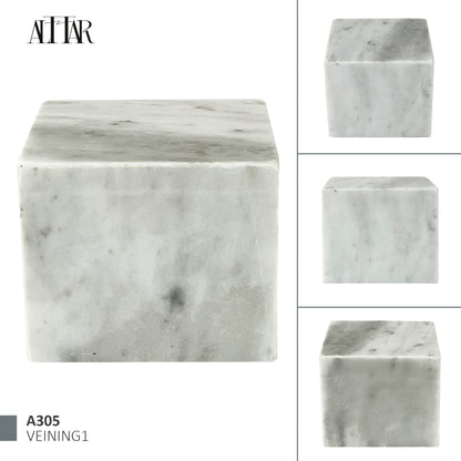 Elegant White Marble Cremation Urn, Small Keepsake Urn for Ashes, Handcrafted Memorial Urn for Pets or Loved Ones, Natural Stone Urn