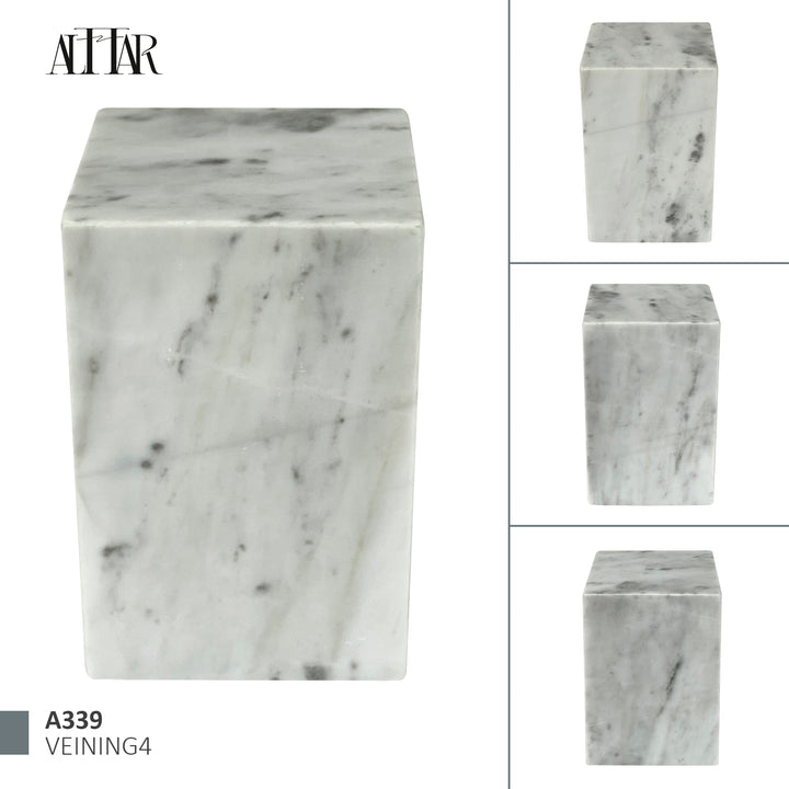 White Marble Individual Cremation Urn, Handmade Memorial for Ashes, Timeless Natural Stone Urn, Natural Stone Urn, Handcrafted Funeral Urn.