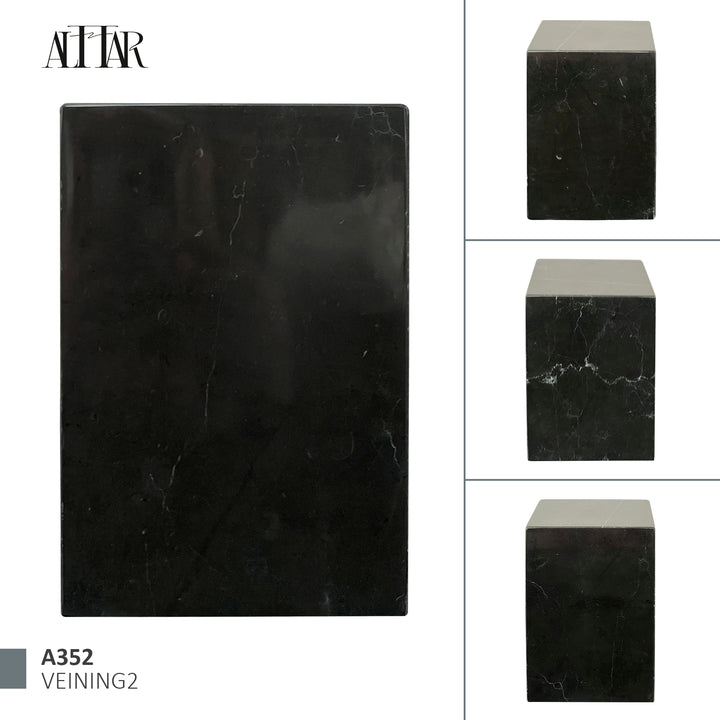 Black Marble Individual Urn - 120 cubic inches