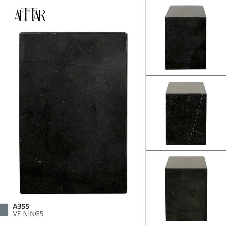 Black Marble Individual Urn - 120 cubic inches