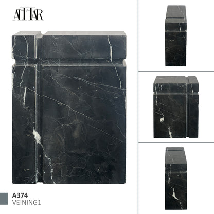 Black Marble Individual Urn for Ashes, Handcrafted Memorial Urn for Loved Ones, Timeless Natural Stone Urn.
