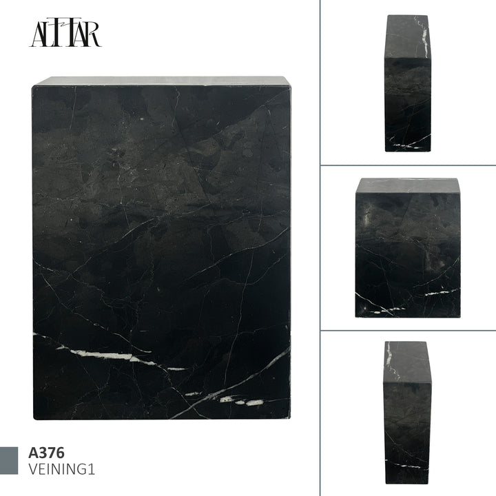 Black Marble Individual Urn - 200 cubic inches