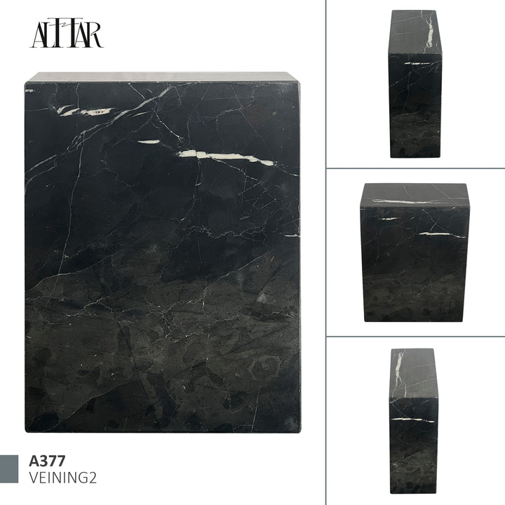 Black Marble Individual Urn - 200 cubic inches