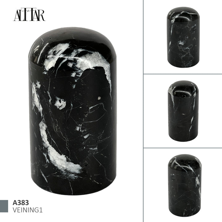 Black Marble Stone Cremation Urn for Human or Pet Ashes, Ash container, Cremation vessel, Urn 25 cubic inches, Keepsake urn
