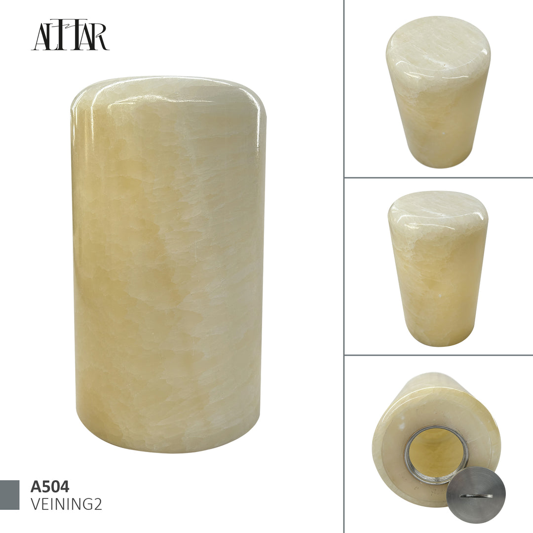 Honey Onyx Stone Cremation Urn for Human Ashes, Ash container, Cremation vessel, Urn 150 cubic inches, Beautiful handmade natural onyx urn