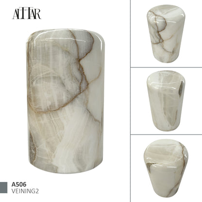White Onyx Stone Cremation Urn for Human Ashes, Ash container, Cremation vessel, Urn 150 cubic inches, Beautiful handmade natural onyx urn