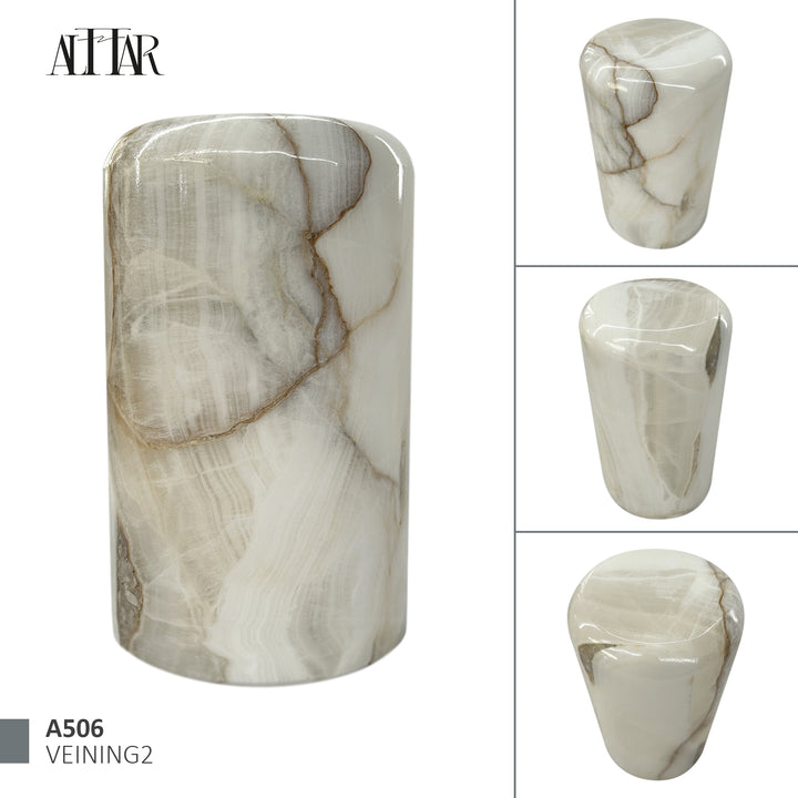 White Onyx Stone Cremation Urn for Human Ashes, Ash container, Cremation vessel, Urn 150 cubic inches, Beautiful handmade natural onyx urn