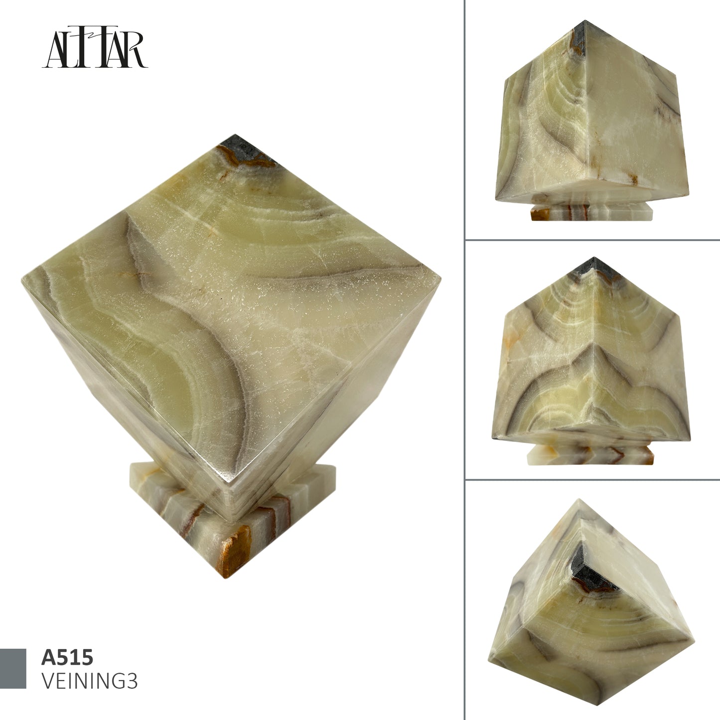 Natural Green and Copper Onyx Stone Individual Urn - 280 cubic inches
