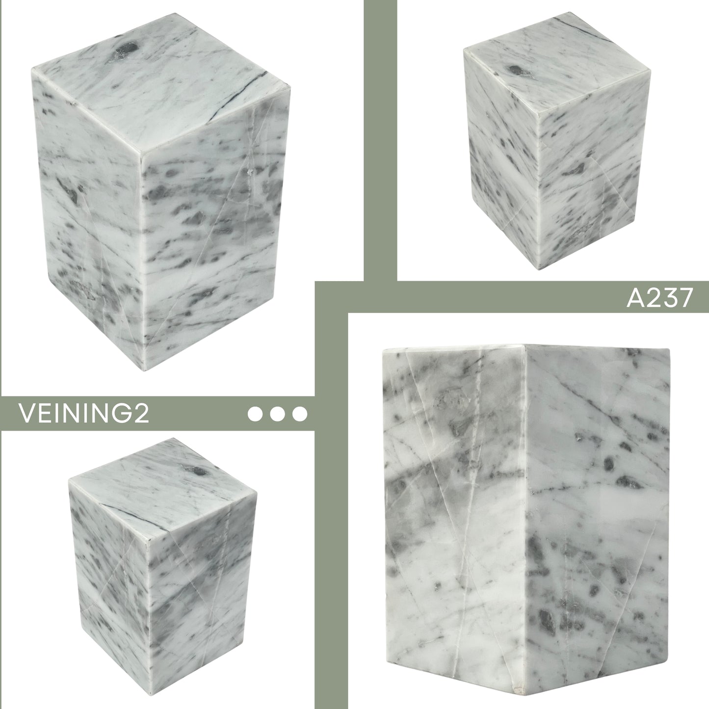 White Marble Individual Urn - 120 cubic inches