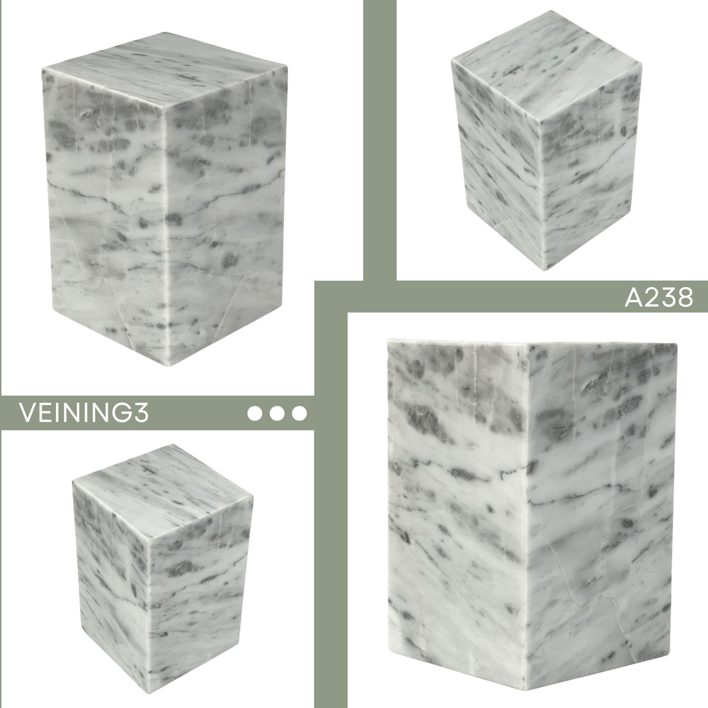 White Marble Individual Urn - 120 cubic inches