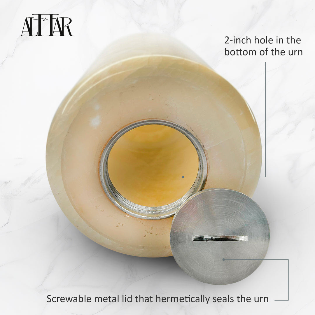 White Onyx Stone Cremation Urn for Loved ones, Ash container, Cremation vessel, Mini Urn, Keepsake urn