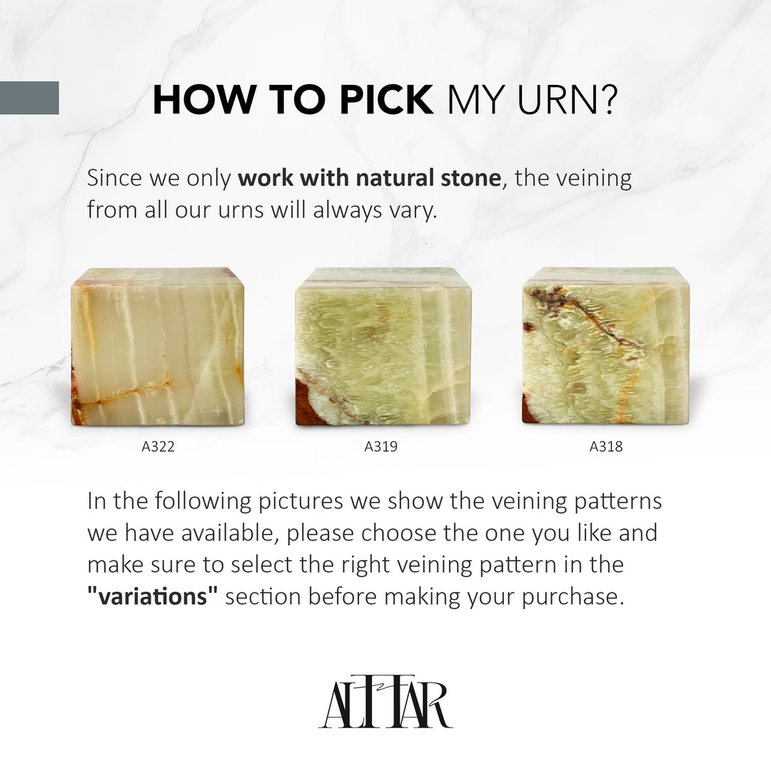 White Onyx Individual Urn, beautiful ash container, natural stone urn for human Ashes, unique white urn for loved ones, onyx stone container