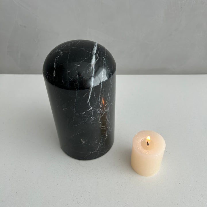 Black Marble Stone Cremation Urn for Human or Pet Ashes, Ash container, Cremation vessel, Urn 25 cubic inches, Keepsake urn