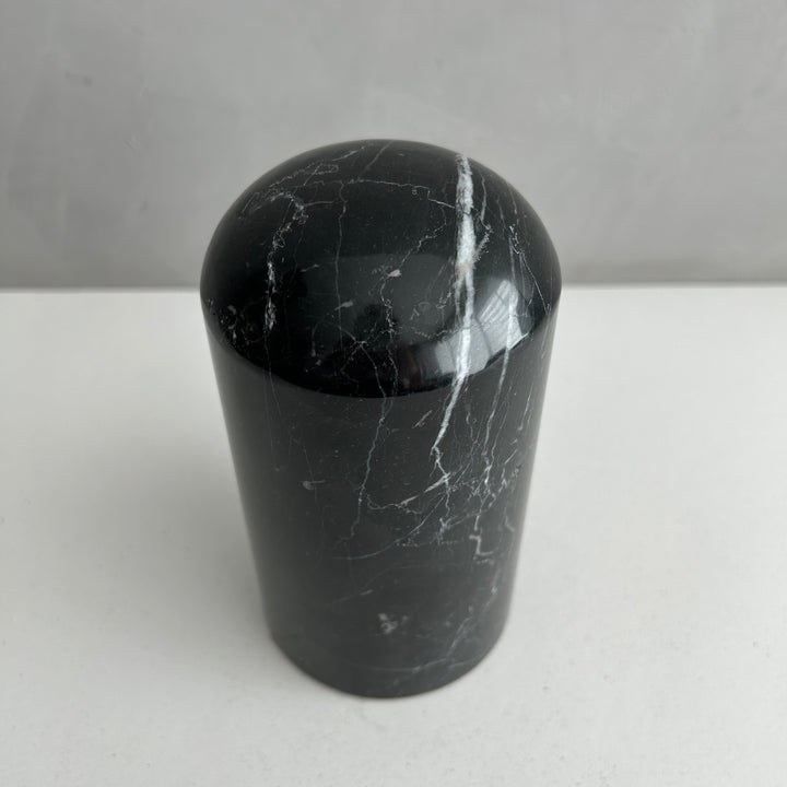Black Marble Stone Cremation Urn for Human or Pet Ashes, Ash container, Cremation vessel, Urn 25 cubic inches, Keepsake urn