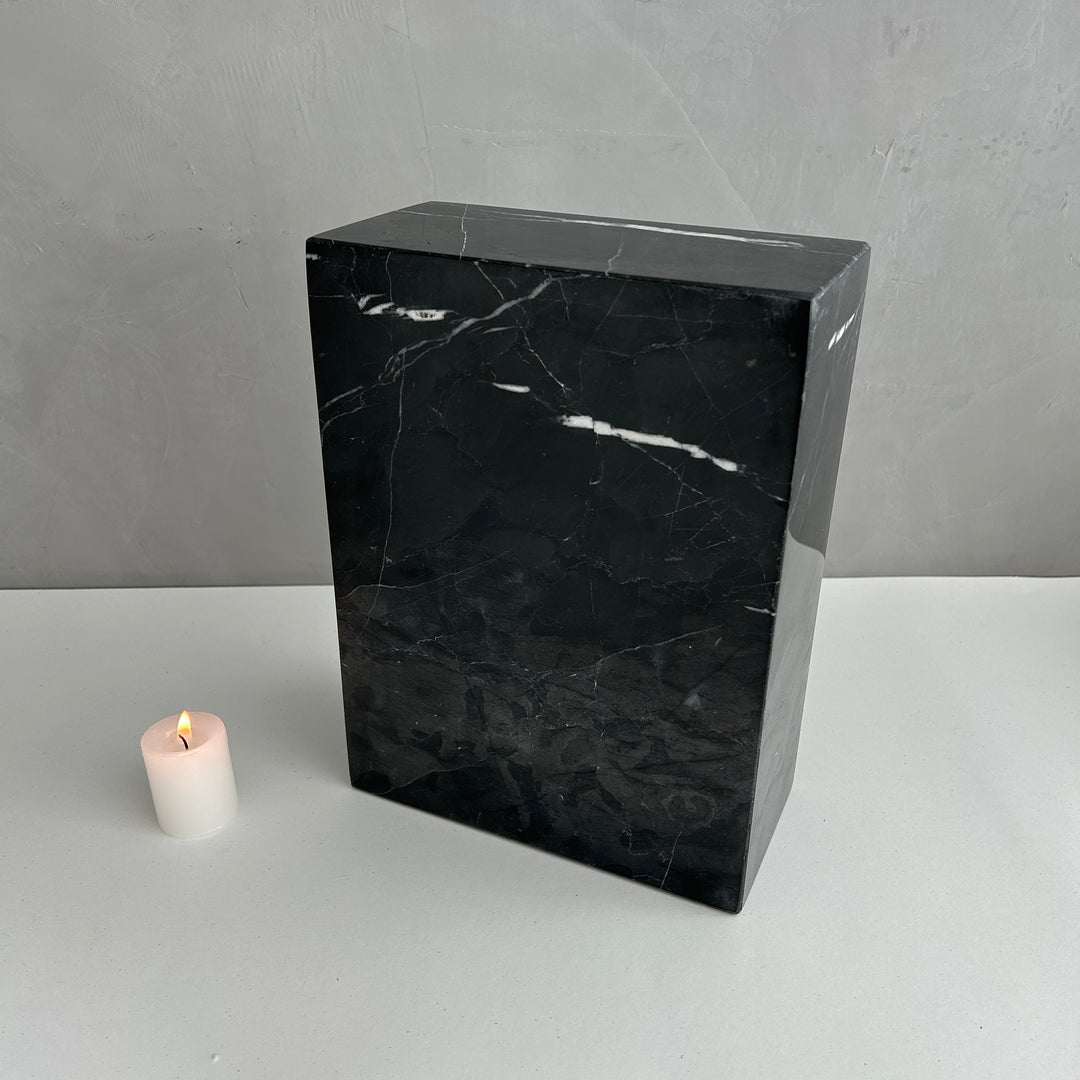 Black Marble Individual Urn - 200 cubic inches