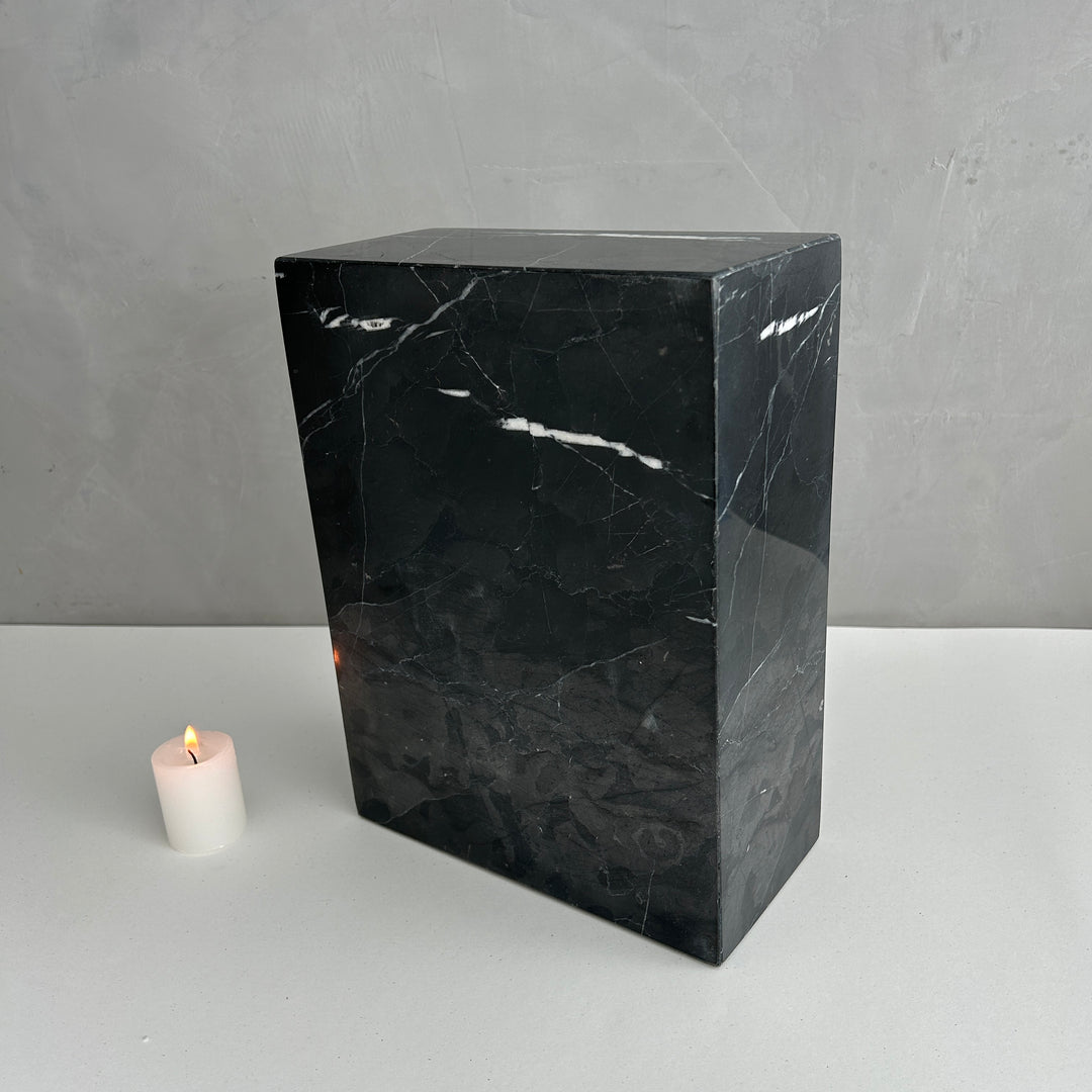 Black Marble Individual Urn - 200 cubic inches