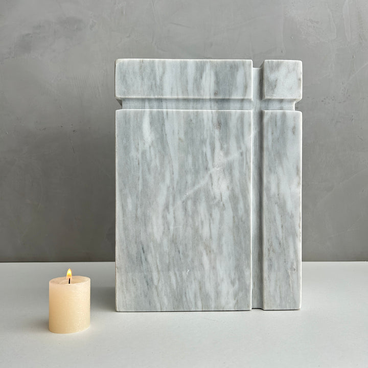 Beautiful White Marble Cremation Urn for Human or pet Ashes, Ash container, Cremation vessel