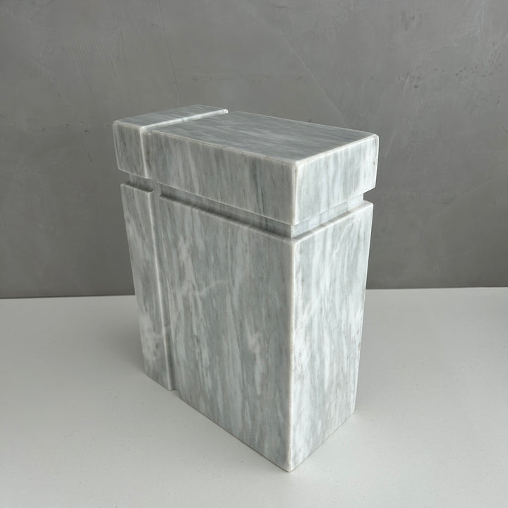 Beautiful White Marble Cremation Urn for Human or pet Ashes, Ash container, Cremation vessel