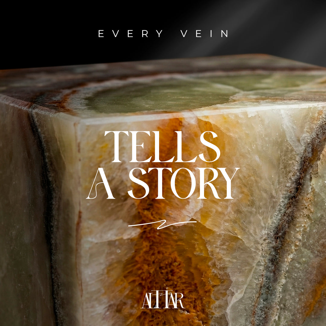 Hand-Carved Onyx Funeral Urn: Natural Stone Memorial Keepsake