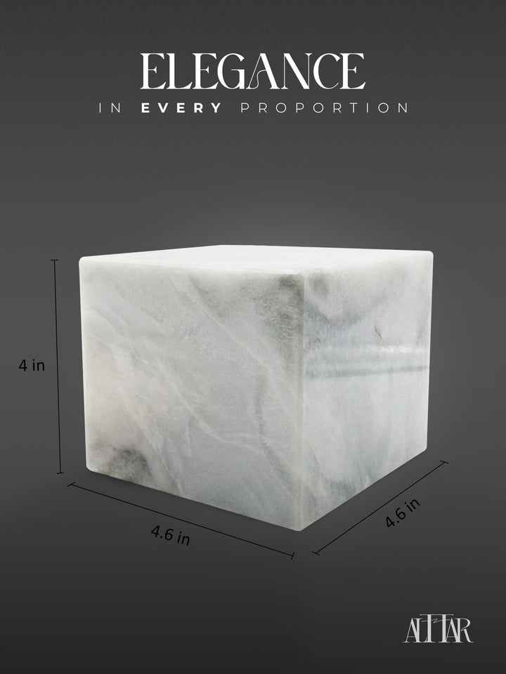 Hand-Carved White Onyx Memorial Urn: Small Natural Stone Keepsake