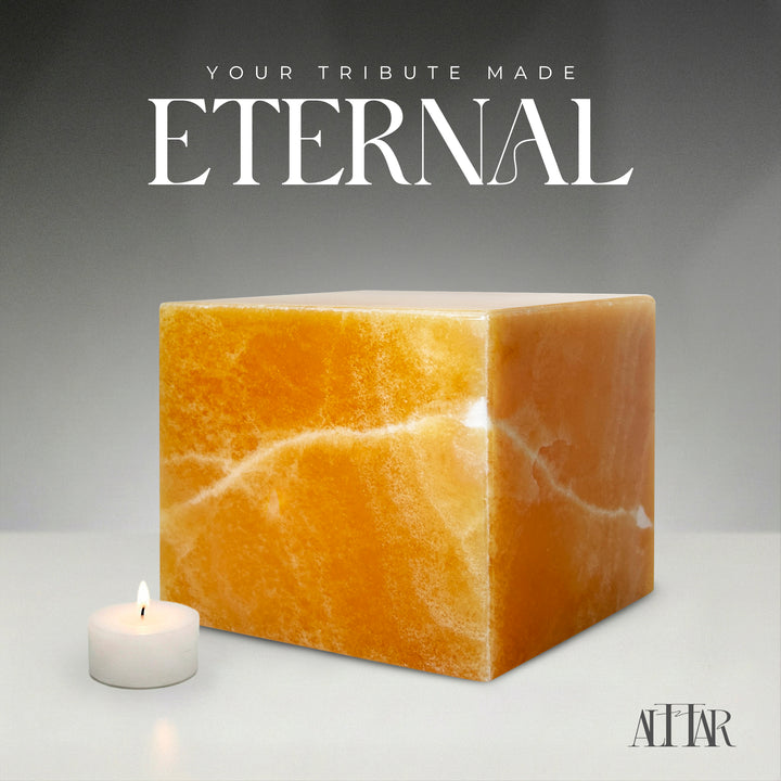 Hand-Carved Onyx Memorial Urn: Natural Stone Pet/Ashes Keepsake