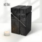 Natural Black Marble Urn, Hand-Carved Memorial Individual Urn for Ashes, Unique Funeral Urn, Handcrafted Funeral, Natural Marble Stone Urn.