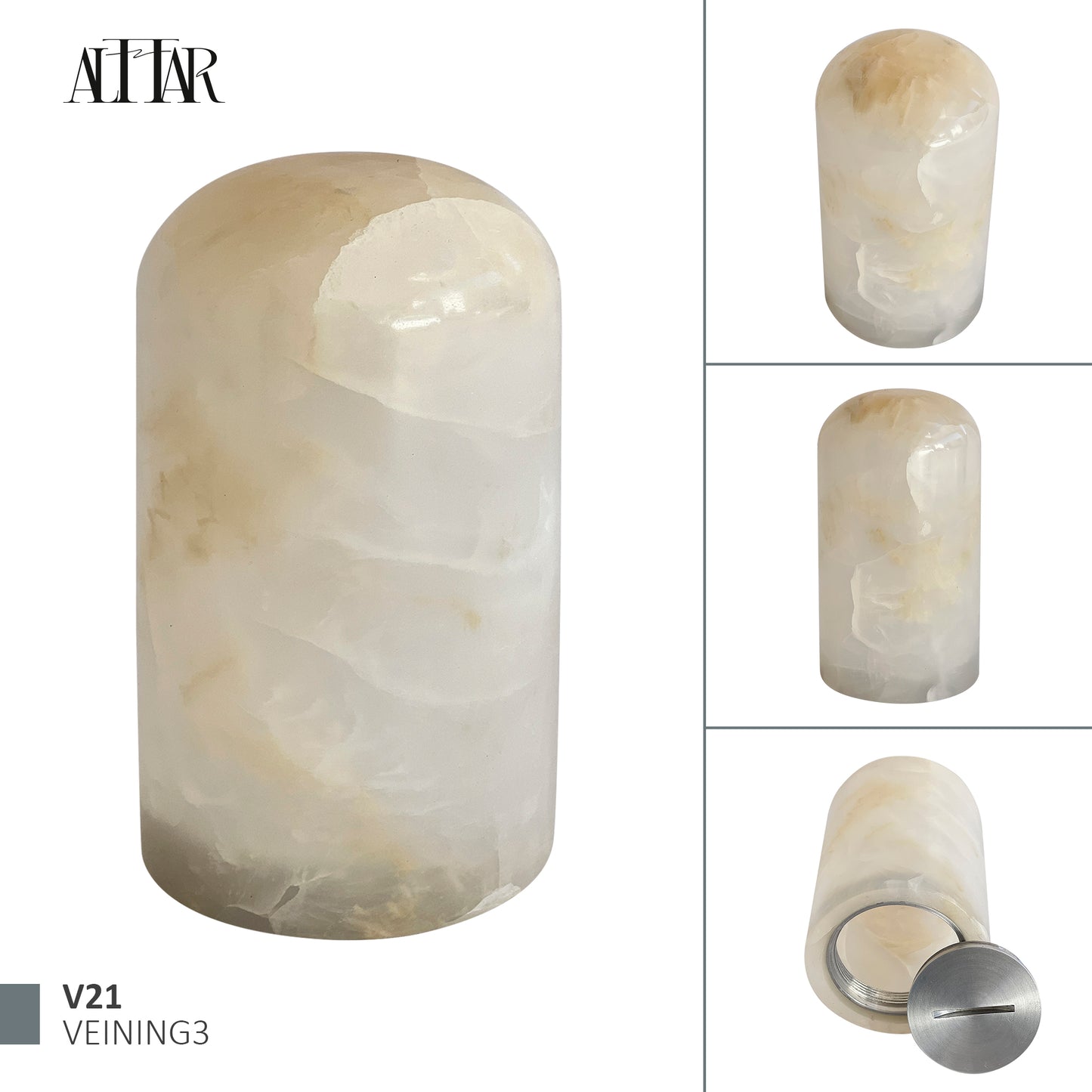 White Onyx Stone Cremation Urn for Loved ones, Ash container, Cremation vessel, Mini Urn, Keepsake urn