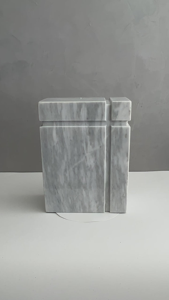 Beautiful White Marble Cremation Urn for Human or pet Ashes, Ash container, Cremation vessel