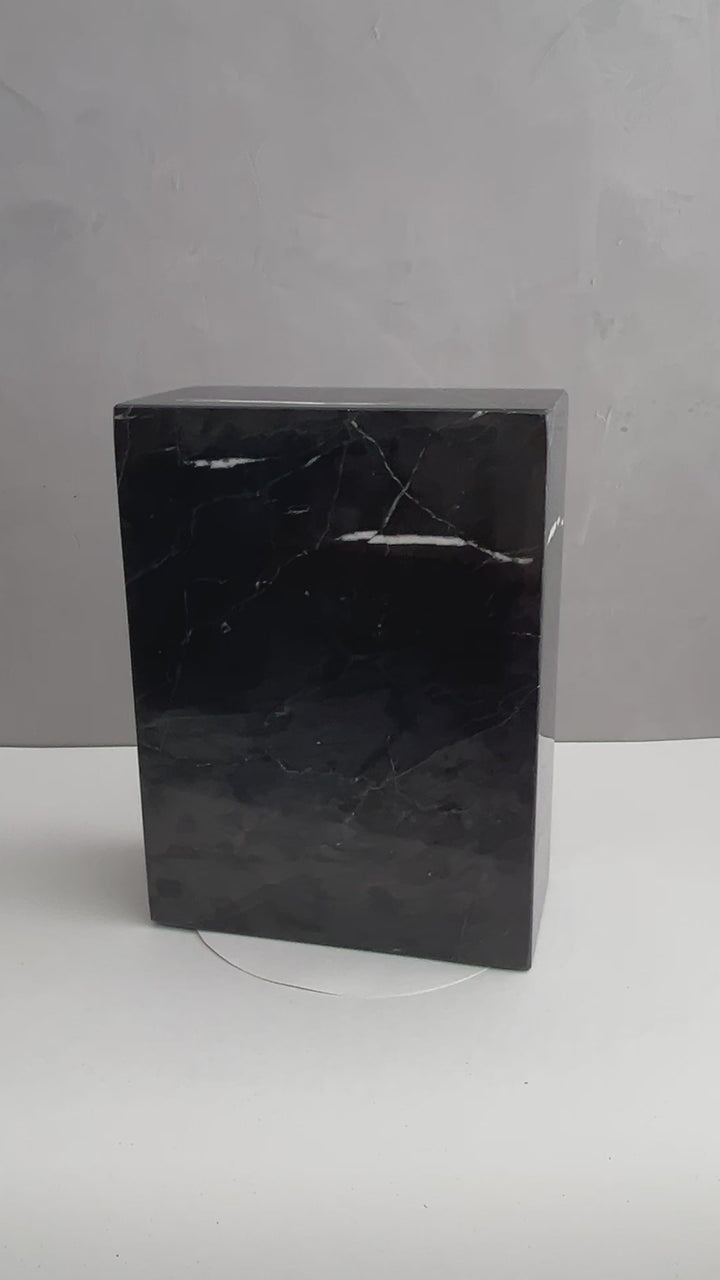 Black Marble Individual Urn - 200 cubic inches