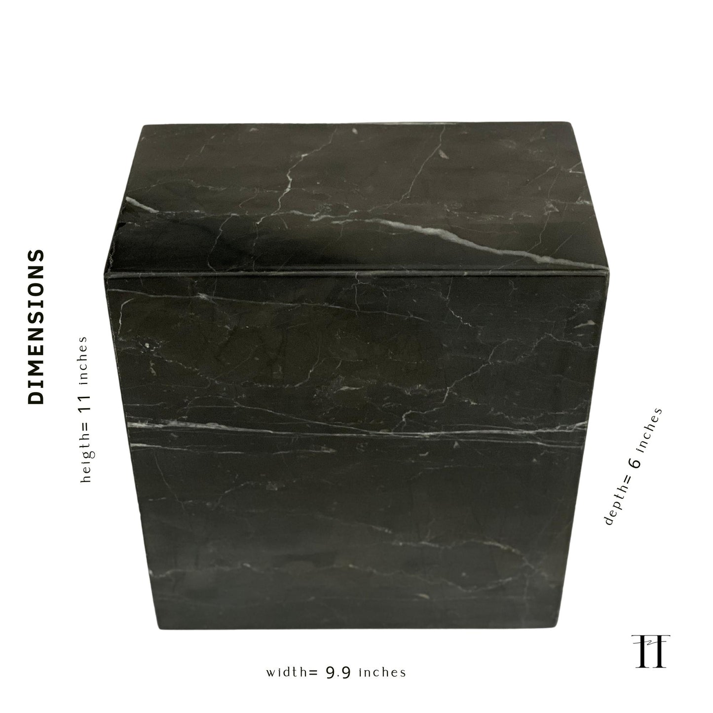 Black Marble Double Urn - 440 cubic inches