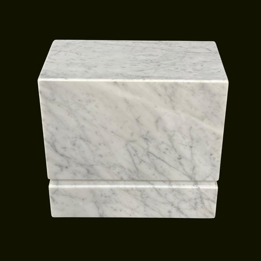 White Marble Double Urn - 440 cubic inches