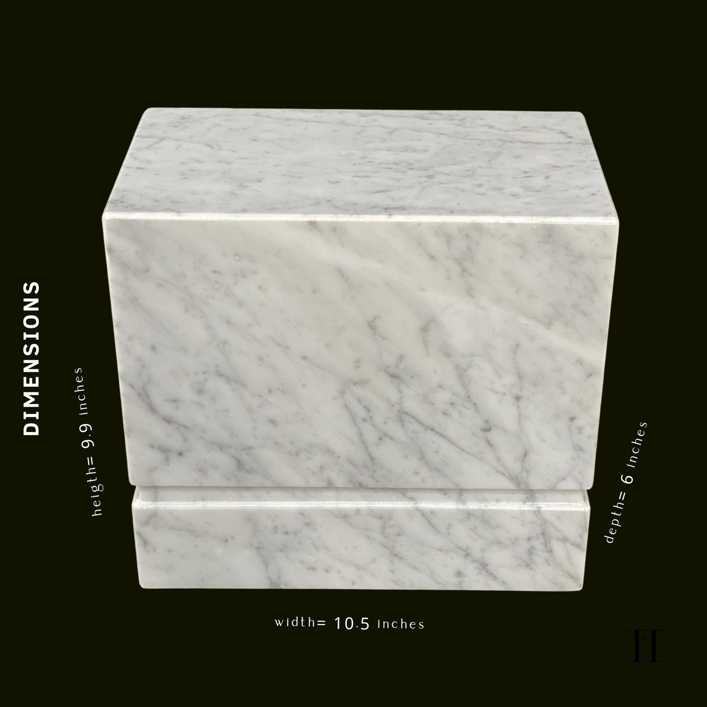 White Marble Double Urn - 440 cubic inches