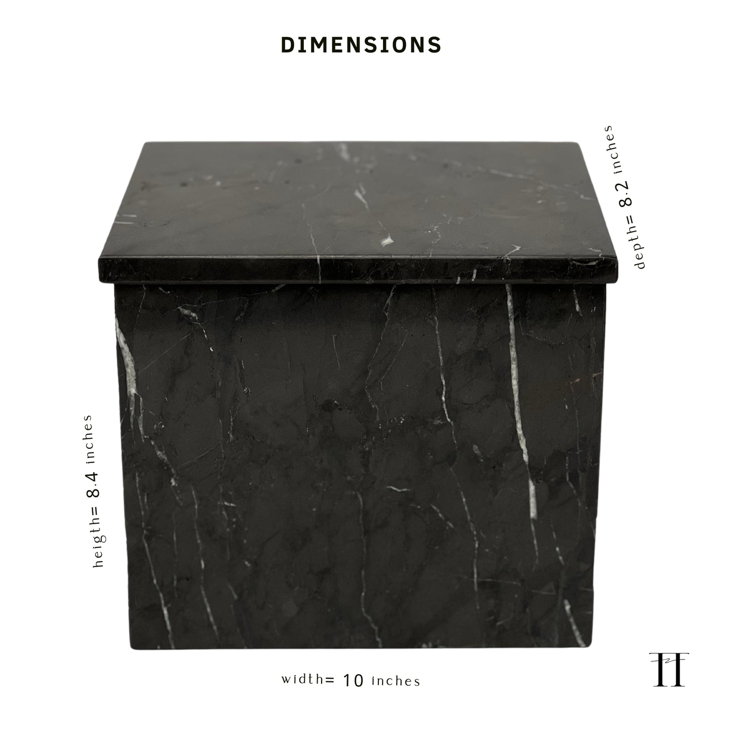 Black Marble Double Urn - 450 cubic inches