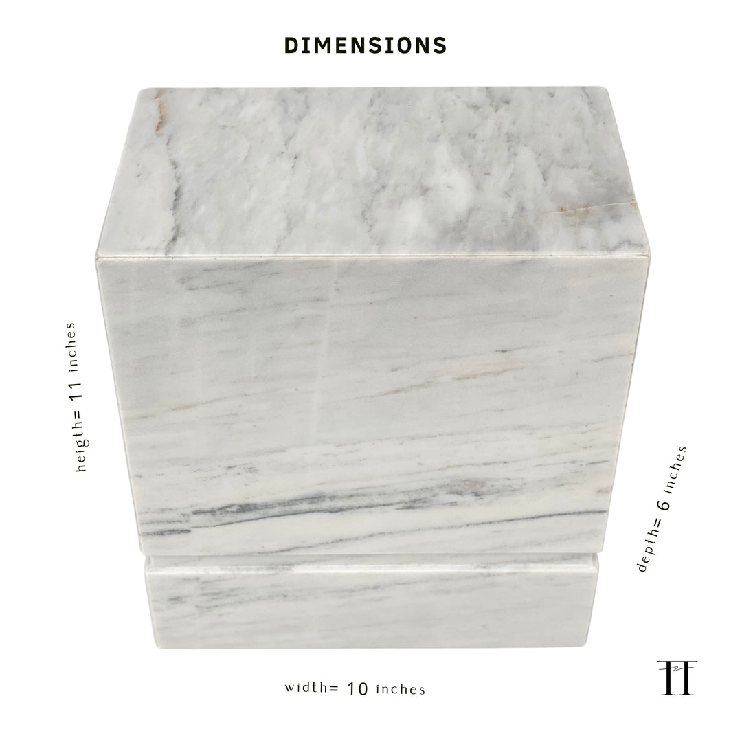 White Marble Urn - 450 cubic inches