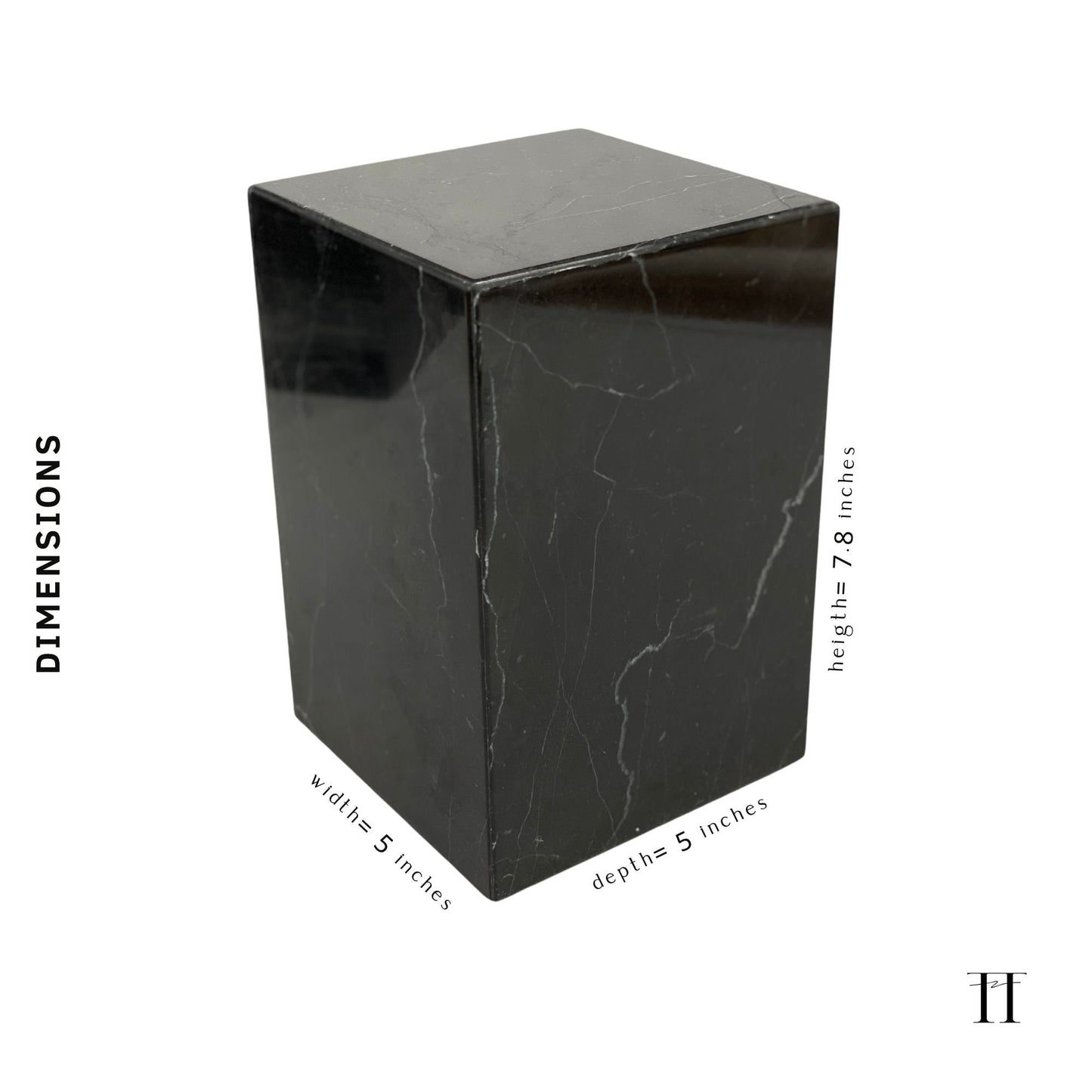 Black Marble Urn - 105 cubic inches